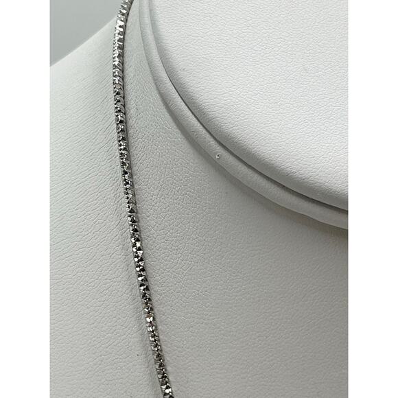 Authentic Italian Sterling Silver Diamond Cut Chain Necklace 16" Hallmarked - Picture 9 of 12